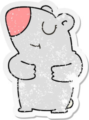 distressed sticker of a quirky hand drawn cartoon bear