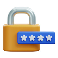 unlock password 3d illustration