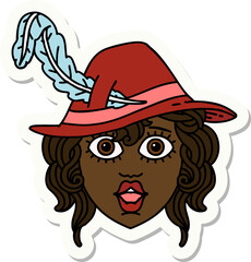 human bard character sticker