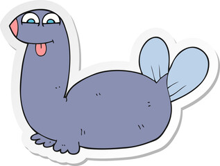 sticker of a cartoon seal