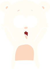 laughing teddy  bear flat color style cartoon