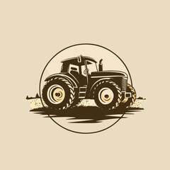 Tractor logo illustration emblem design