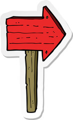 sticker of a cartoon sign post