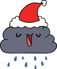 christmas cartoon  kawaii rain cloud