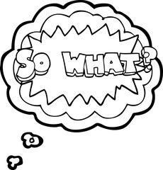 so what thought bubble cartoon sign