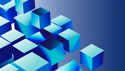 Fototapeta na wymiar 3d abstract blue background with cubes