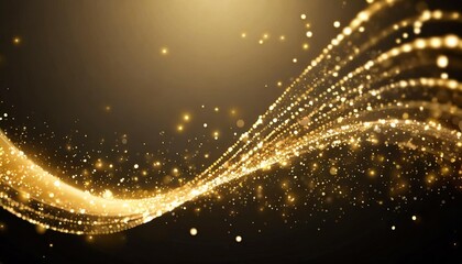 Fototapeta na wymiar golden glitter wave abstract illustration golden stars dust trail sparkling particles isolated on background magic concept