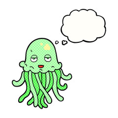 thought bubble cartoon octopus