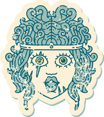 human barbarian character grunge sticker