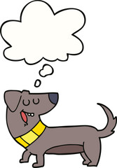 cartoon dog and thought bubble