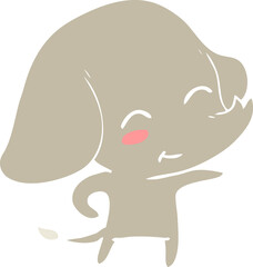 cute flat color style cartoon elephant