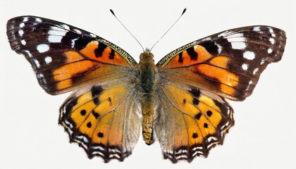 painted lady butterfly isolated on white