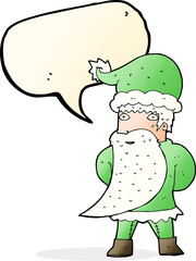 cartoon santa claus with speech bubble