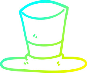 cold gradient line drawing cartoon top hat