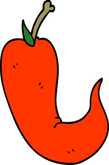 cartoon doodle red hot chilli pepper