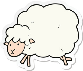 sticker of a cartoon sheep