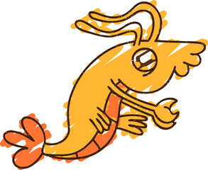 Fototapeta premium Shrimp Chalk Drawing