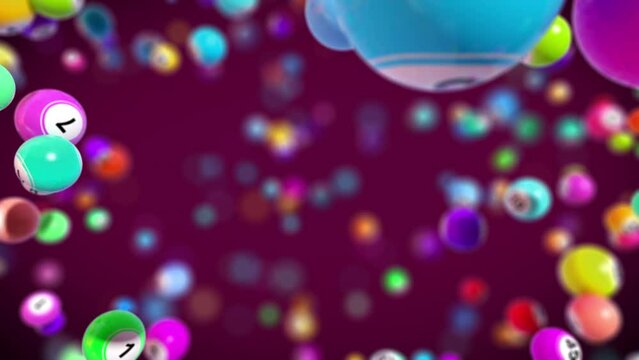 Three dimensional exploding bingo balls