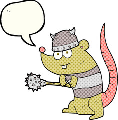 comic book speech bubble cartoon rat warrior