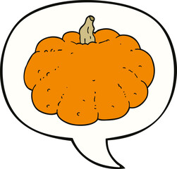 cartoon pumpkin and speech bubble