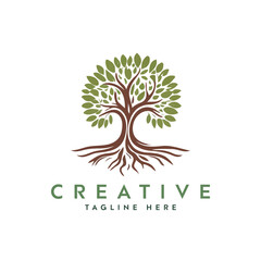 Creative artistic tree logo concept. eco friendly tree logo