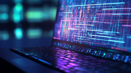 Artistry in coding with a close-up of a beautifully structured code on the computer screen