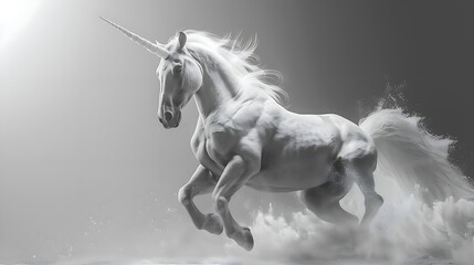 Obraz na płótnie Canvas galloping grace: the ethereal journey of a white unicorn