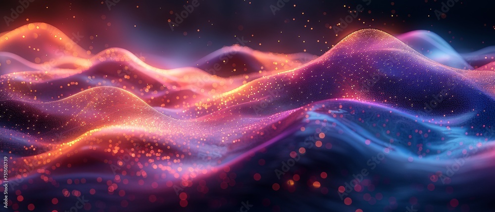 Poster The background of this abstract futuristic animation is filled with neon led elements and colorful motion elements.