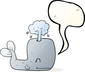 speech bubble cartoon whale spouting water