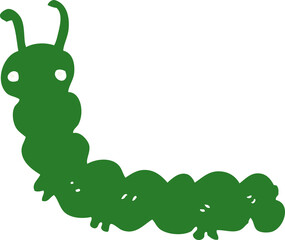 flat color style cartoon caterpillar