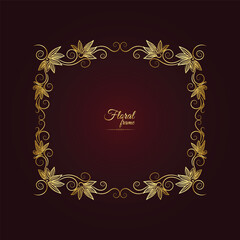 Golden Border Warm Color Border Frame Picture Frame Gold And luxury Floral frame