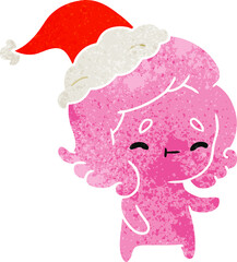 christmas retro cartoon of kawaii ghost