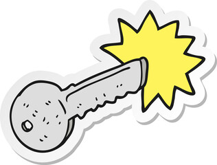 sticker of a cartoon door key