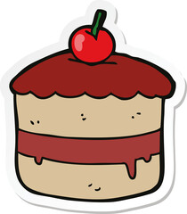 sticker of a cartoon cake