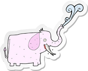 sticker of a cartoon happy elephant