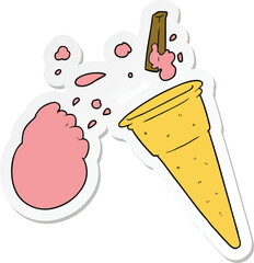 sticker of a cartoon ice cream