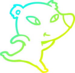 cold gradient line drawing cute cartoon polar bear