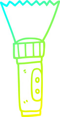 cold gradient line drawing cartoon electric torch