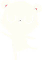 peaceful flat color style cartoon polar bear