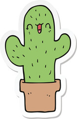 sticker of a cartoon cactus