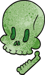 cartoon doodle halloween skull