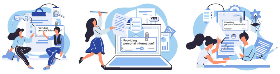 Personal information vector illustration. Effective data storage methods ensure confidentiality personal information Personal information protection is cornerstone online security and privacy