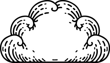 Obraz premium black line tattoo of a cloud