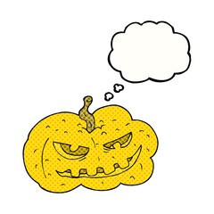 thought bubble cartoon halloween pumpkin