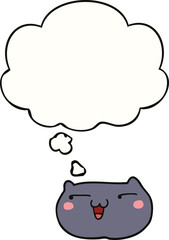 cartoon cat face and thought bubble