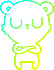 cold gradient line drawing peaceful cartoon polar bear