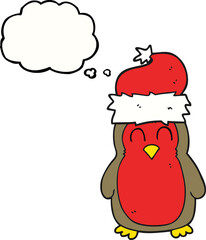 thought bubble cartoon christmas robin