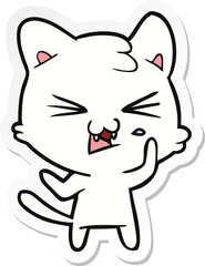 sticker of a cartoon cat