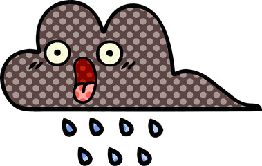 comic book style cartoon storm rain cloud