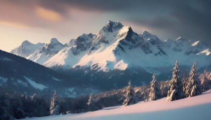 scenic winter nature landscape snowy mountains